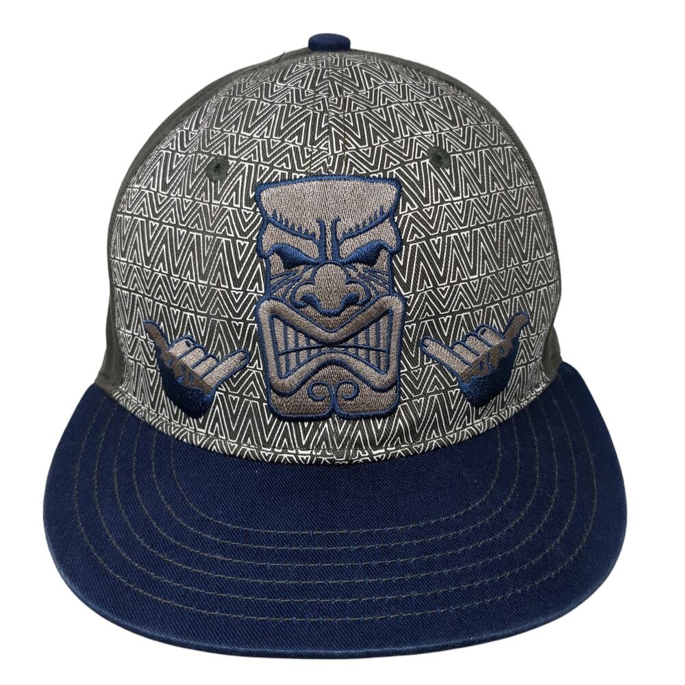 Tiki Snapback Hat Multicolor One Size Embroidered Hawaiian Headwear